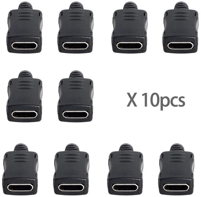 Alt view image 5 of 7 - AJMRTC 10 Sets DIY 4Pin USB 2.0 Type C Female Socket SMT Connector with PCB Board, Housing & 3.0mm SR Strain Relief, USB-C Receptacle Jack for Electronic Repair & DIY Project