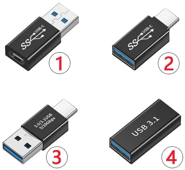 Alt view image 5 of 7 - AJMRTC 4Pcs/Lot USB 3.1 Type C Male Female to USB3.0 Type A Female OTG Adapter, 10Gbps High Speed OTG Data Converter for Laptop, Smartphone, Tablet & USB Peripherals