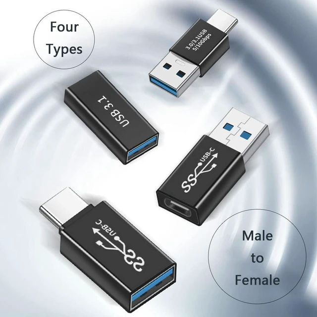 Alt view image 6 of 7 - AJMRTC 4Pcs/Lot USB 3.1 Type C Male Female to USB3.0 Type A Female OTG Adapter, 10Gbps High Speed OTG Data Converter for Laptop, Smartphone, Tablet & USB Peripherals