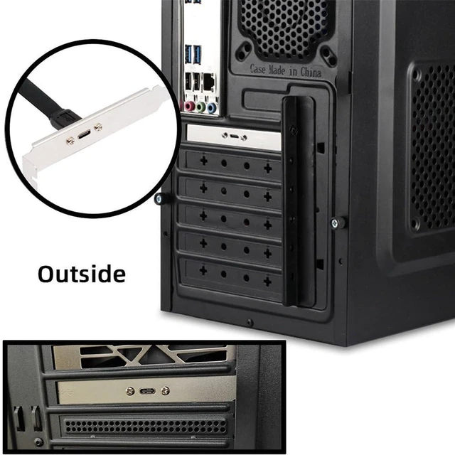 Alt view image 4 of 7 - AJMRTC 20Gbps USB 3.2 20Pin Front Panel Header Type-E IDC to USB-C Female Extension Cable with Panel Mount Screw, Chassis Type-E to USB-C Port Adapter Cable for Desktop PC Case