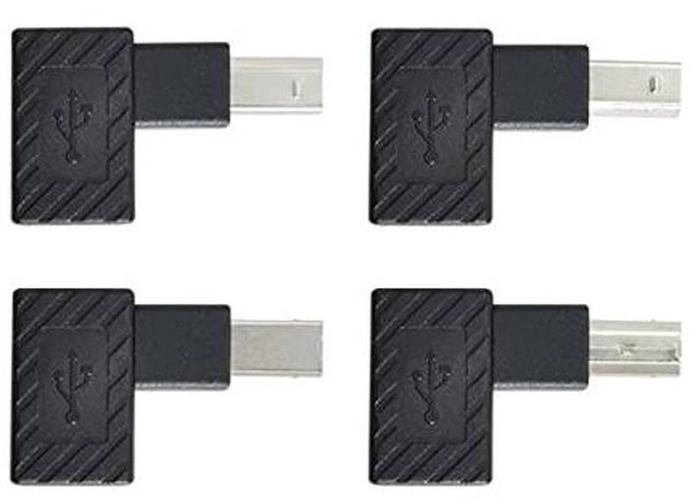 Alt view image 5 of 6 - AJMRTC 4Pcs USB 2.0 B Type Male to Female Extension Adapter, Horizontal & Vertical 90 Degree Angled USB-B Coupler for Printer, Hard Disk, Scanner & Industrial USB-B Devices