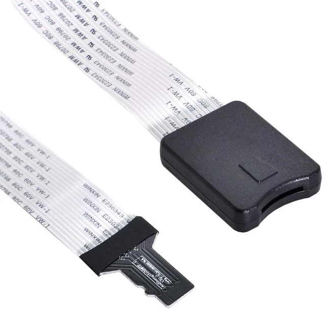 Alt view image 3 of 7 - AJMRTC 25cm Micro-SD TF Memory Card Extension Soft Flat FPC Cable, Male to TF Female FPC Extender Cord, Flexible Ribbon Cable for TF Card Reader, Embedded & DIY Electronic Projects