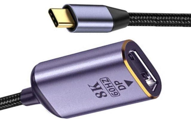 Main image of AJMRTC USB4 Type-C to DisplayPort DP Female Cable, Supports 8K@60Hz UHD & 4K Video Output, USB-C Source to DP Female Converter Cord for Monitor, External Display and Visual Workstation