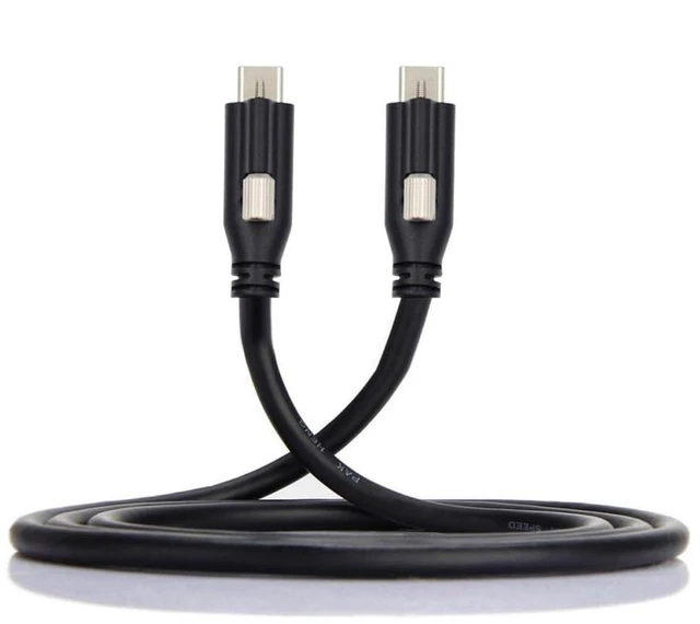 Main image of AJMRTC Locking USB 3.1 Type-C to Locking USB-C Data & Power Cable, Single Panel Mount Screw Connector, 200CM Anti-Drop Cord for Industrial Camera, Machine Vision Inspection Equipment