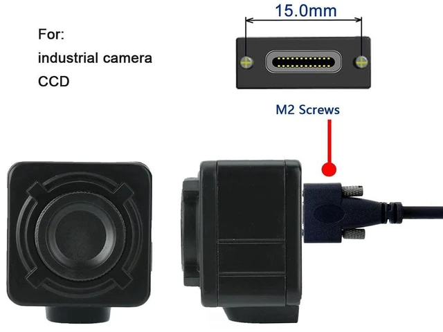 Alt view image 6 of 7 - AJMRTC USB 3.1 Type-C Dual Screw Locking to Standard USB3.0 Data Cable, 3M Panel Mount Cord, Lockable USB-C Connector for Industrial Camera, Machine Vision & Inspection Equipment