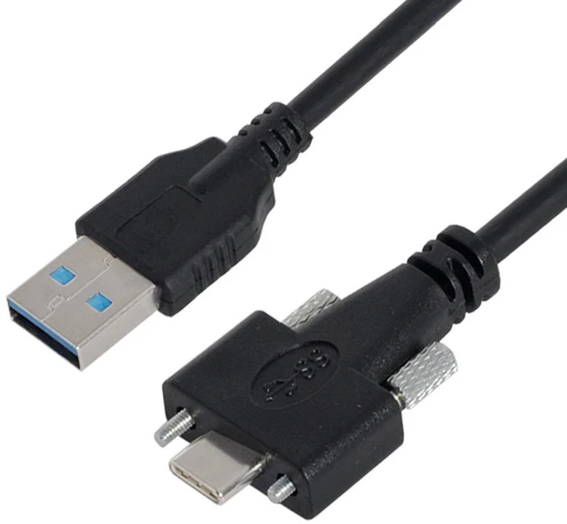 Alt view image 5 of 7 - AJMRTC USB 3.1 Type-C Dual Screw Locking to Standard USB3.0 Data Cable, 3M Panel Mount Cord, Lockable USB-C Connector for Industrial Camera, Machine Vision & Inspection Equipment