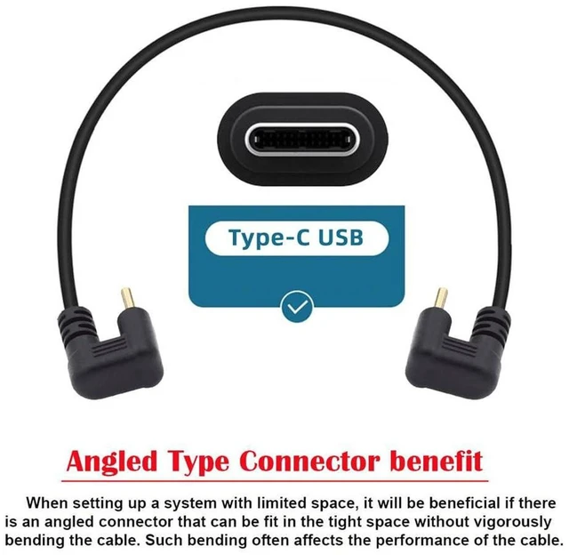 Alt view image 2 of 7 - AJMRTC 10Gbps USB3.2 Gen2 Type C to USB-C Male to Male Opposite U Shape Back Angled Cable, Power Data Video Sync Cord for NS Switch, Smartphone, Laptop & USB-C Devices