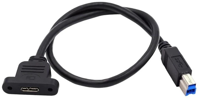 Main image of AJMRTC 5Gbps USB 3.0 Type-B Male to Micro 3.0 Type-B Female Extension Cable, Screw Mount Panel Mount Connector Cord for Industrial Camera, Scanner, Printer & USB 3.0 Devices