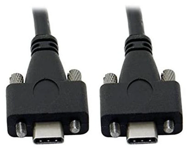 Alt view image 3 of 7 - AJMRTC 200cm USB3.1 Gen2 10Gbps Type-C Male to Male Cable, Dual M2 Thumbscrew Locking Panel Mount USB-C Cord, Lockable Connectors for Industrial Camera, Machine Vision & Fixed Equipment