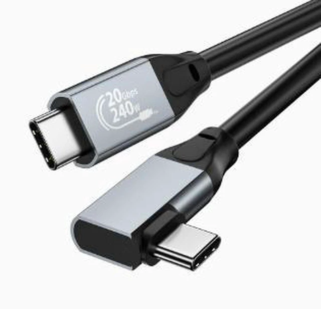 Main image of AJMRTC 10FT(3M) Right Angle USB 3.2 Gen2x2 Full-Function Type-C Cable, 20Gbps Data Transfer, 240W PD Fast Charging, 4K@60Hz Video Output Cord for Laptop, External SSD, Monitor & USB-C Devices