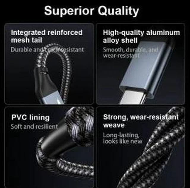Alt view image 5 of 5 - AJMRTC 3.3FT(1M) USB4 Type-C Male to Female Extension Cable, 40Gbps Full-Function USB-C Extender, 240W PD Fast Charging, 5K@60Hz Video Output Cord for Laptop, Monitor, Docking Station & USB-C Peripher