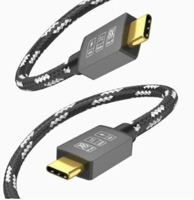 Alt view image 2 of 4 - AJMRTC 1.6FT(0.5M) USB4 Type-C Male to Male Full-Function Cable, 40Gbps High Speed Data, 240W PD Fast Charging, 8K@60Hz Video Output Cord for Laptop, Monitor, Docking Station, External SSD & USB-C