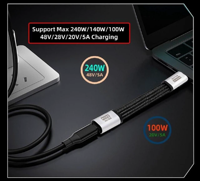 Alt view image 3 of 7 - AJMRTC 18cm USB4.0 Gen4 Flat Slim FPC Magnetic USB4 Cable, 80Gbps Bandwidth, 240W PD Charging, 16K@30Hz,8K/5K@60Hz Video Cord, Magnetic USB-C Connector Compatible with Thunderbolt 3/4/5 for Docking