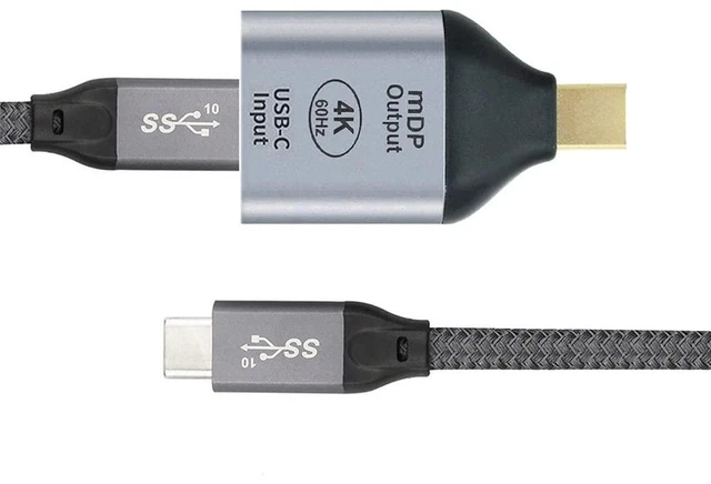 Alt view image 7 of 7 - AJMRTC 10Gbps 100W USB-C Female Source to Mini DisplayPort Sink Adapter, 4K@60Hz &1080P Video Output, Type-C to Mini DP Converter with PD Power Pass-Through for Laptop, Tablet, Smartphone, HDTV
