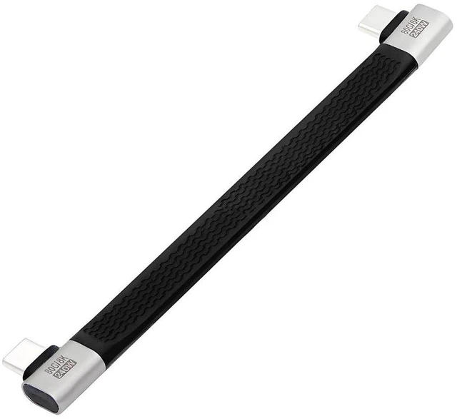 Main image of AJMRTC 13cm Dual Right Angled Flat Slim FPC USB5.0 Type-C Male to Male Cable, 80Gbps Bandwidth, 240W PD Fast Charging, 16K@30Hz,8K/5K@60Hz Video Cord, Backward Compatible with USB4.0, Thunderbolt 3/4/