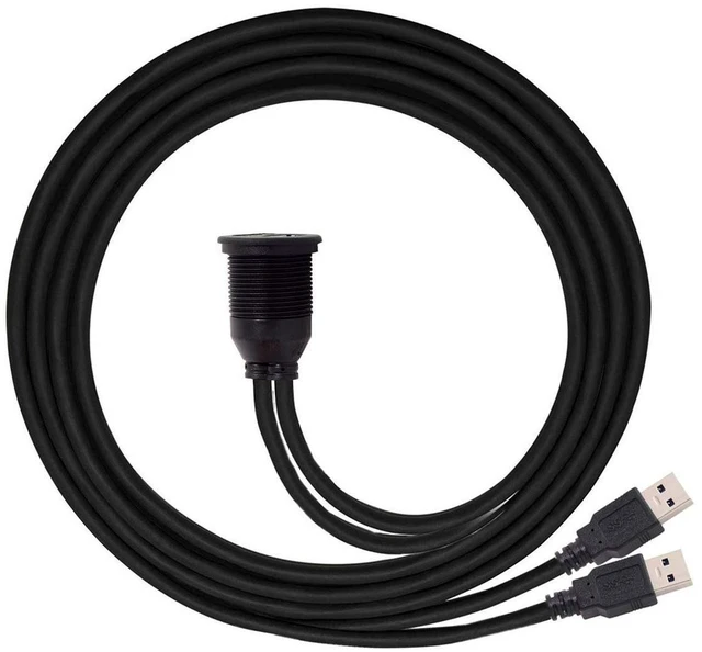 Alt view image 5 of 7 - AJMRTC 1M Waterproof Dual USB3.0 & AUX Flush Mount Car Extension Cable, Dashboard Panel Mount Cord, Dual USB 3.0 + 3.5mm AUX Car Audio Port Adapter for Vehicle Dash Installation
