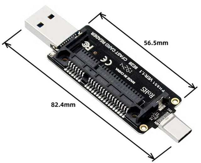 Alt view image 5 of 7 - AJMRTC USB3.0 Type-C to CFast 2.0 Card Adapter PCBA, CFast Card Reader Module for Desktop Laptop, High Speed CFast Memory Card Reader Board Without Housing