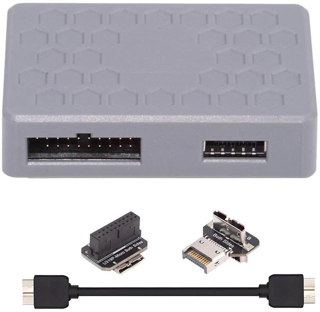 Main image of AJMRTC USB3.1 Front Panel Splitter HUB PCBA, 5Gbps Type-E /19Pin /20Pin /Micro USB3.0 Header Input to Dual Female Type-E & 19/20Pin Socket, Internal Motherboard Adapter for Desktop PC DIY Upgrade