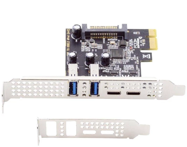 Main image of AJMRTC 5Gbps USB3.1 Gen1 PCIe 1x Expansion Card, Dual Type-A & Type-C Female Ports PCI Express 1x Adapter with Low Profile Bracket for Desktop PC USB Port Upgrade