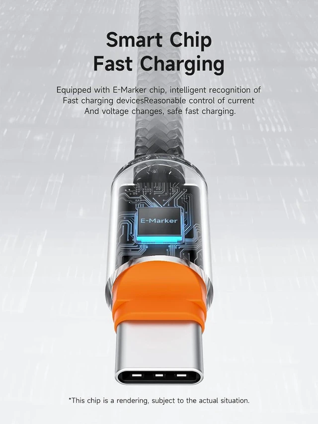 Alt view image 5 of 7 - AJMRTC USB-C Cable 6.6FT Black Orange, 240W PD3.1 Fast Charging with Magnetic Protective Cap, 480Mbps Data Transfer Type-C Cord for iPhone 15 16 17 Pro Max, iPad, MacBook Pro