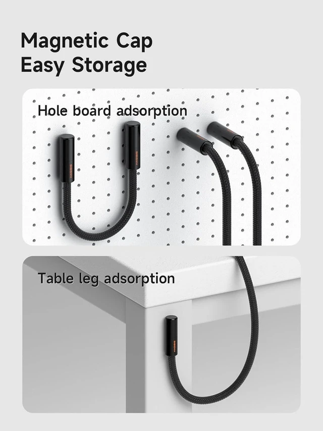 Alt view image 7 of 7 - AJMRTC USB-C Cable 6.6FT Black Orange, 240W PD3.1 Fast Charging with Magnetic Protective Cap, 480Mbps Data Transfer Type-C Cord for iPhone 15 16 17 Pro Max, iPad, MacBook Pro