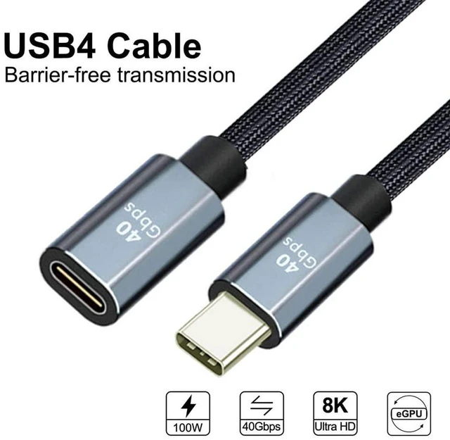 Alt view image 6 of 7 - AJMRTC USB4 Extension Cable Male to Female, 40Gbps High Speed Cord, 100W PD Charging, Supports 8K@60Hz Video, Backward Compatible with Thunderbolt 3/4 for Laptop, Docking Station, External SSD