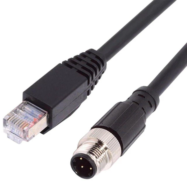 Main image of AJMRTC M12 D-Coded 4Pin Male to RJ45 Cat5e Male Industrial Ethernet Cable, IP67 Waterproof Shielded LAN Patch Cord, Profinet PLC Sensor Automation Network Wire for Factory Harsh Environment