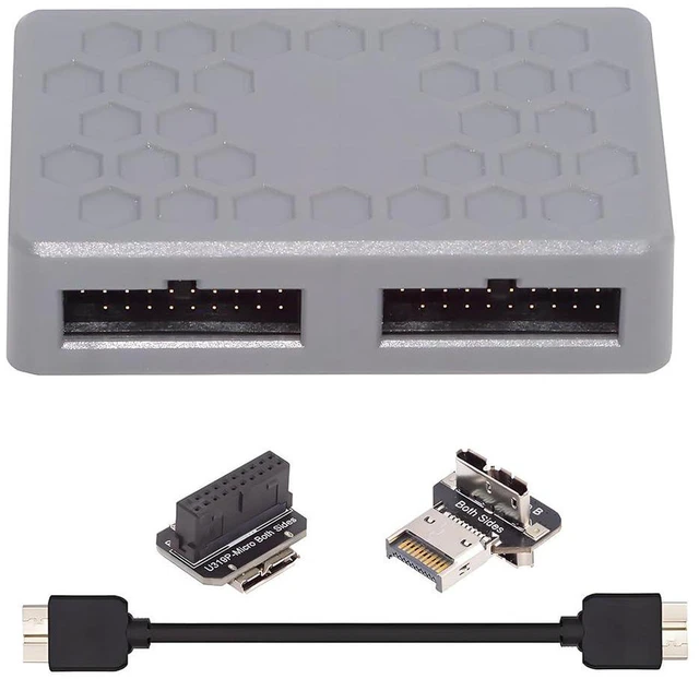 Main image of AJMRTC USB3.1 Front Type-E /19/20Pin /Micro-USB3.0 Input Splitter HUB, 5Gbps Internal PCBA Adapter Convert Single Motherboard Header to Dual USB3.0 19/20Pin Female Ports for Desktop PC Front Panel