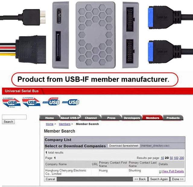 Alt view image 6 of 7 - AJMRTC USB3.1 Front Type-E /19/20Pin /Micro-USB3.0 Input Splitter HUB, 5Gbps Internal PCBA Adapter Convert Single Motherboard Header to Dual USB3.0 19/20Pin Female Ports for Desktop PC Front Panel