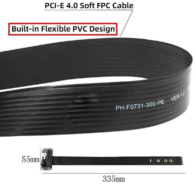 Alt view image 2 of 7 - AJMRTC M.2 NGFF NVMe M-Key 90 Degree Right Angled to Up Angled PCIe X1/X4/X8/X16 Socket Extension Cable, PCI Express Graphics Card Riser Adapter for Desktop PC GPU Installation & DIY Chassis Mod