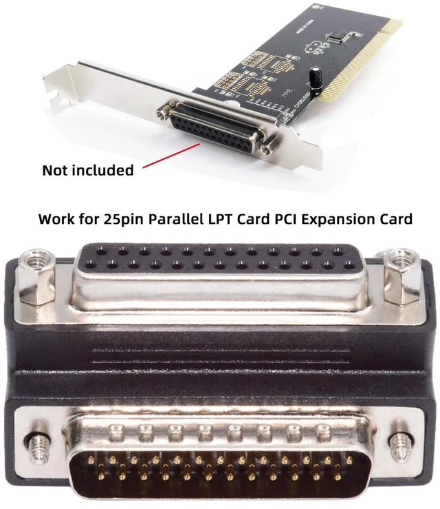 Alt view image 3 of 7 - AJMRTC 90 Degree Down Angled DB25 DSUB Parallel LPT AES/EBU Adapter, 25Pin Male Nut to Female Screw DB Connector Extension Converter, Downward Angled D-Sub 25 Pin for Industrial Audio & Parallel Port