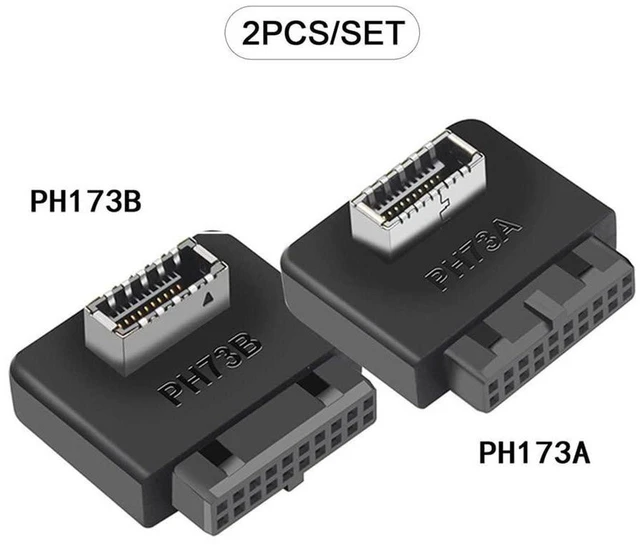 Alt view image 3 of 7 - AJMRTC 2Pcs USB3.1 Key-A Type-E Front Panel Socket to USB3.0 20Pin Header Male Adapter, Internal Motherboard USB Header Extension Converter, Desktop PC Chassis Front USB-C Port Connector for DIY Build