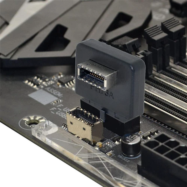 Alt view image 5 of 7 - AJMRTC 2Pcs USB3.1 Key-A Type-E Front Panel Socket to USB3.0 20Pin Header Male Adapter, Internal Motherboard USB Header Extension Converter, Desktop PC Chassis Front USB-C Port Connector for DIY Build