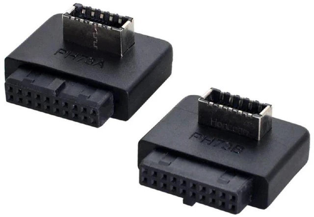 Main image of AJMRTC 2Pcs USB3.1 Key-A Type-E Front Panel Socket to USB3.0 20Pin Male Header Adapter, Internal Motherboard USB Extension Converter, Desktop PC Chassis Front USB-C Connector for DIY PC Mod