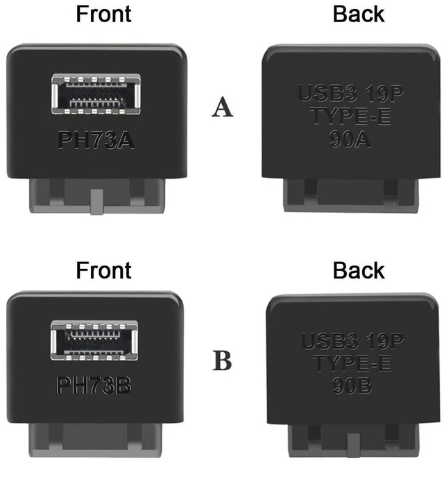 Alt view image 6 of 7 - AJMRTC 2Pcs USB3.1 Key-A Type-E Front Panel Socket to USB3.0 20Pin Male Header Adapter, Internal Motherboard USB Extension Converter, Desktop PC Chassis Front USB-C Connector for DIY PC Mod