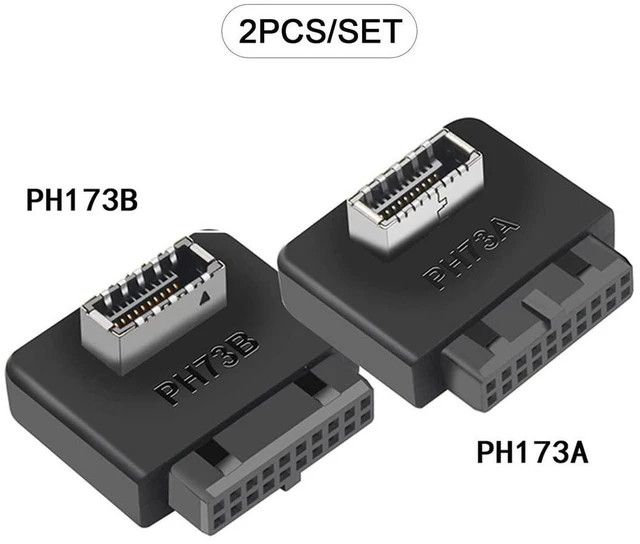 Alt view image 5 of 7 - AJMRTC 2Pcs USB3.1 Key-A Type-E Front Panel Socket to USB3.0 20Pin Male Header Adapter, Internal Motherboard USB Extension Converter, Desktop PC Chassis Front USB-C Connector for DIY PC Mod