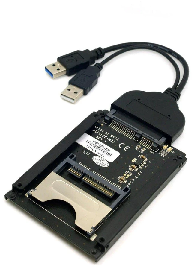 Alt view image 3 of 7 - AJMRTC SATA 22Pin to USB3.0 CFast Card Adapter, 2.5 Inch HDD SSD Enclosure, CFast Memory Card Reader, USB 3.0 Storage Case for 2.5" Hard Drive and CFast Card for PC Laptop Data Transfer