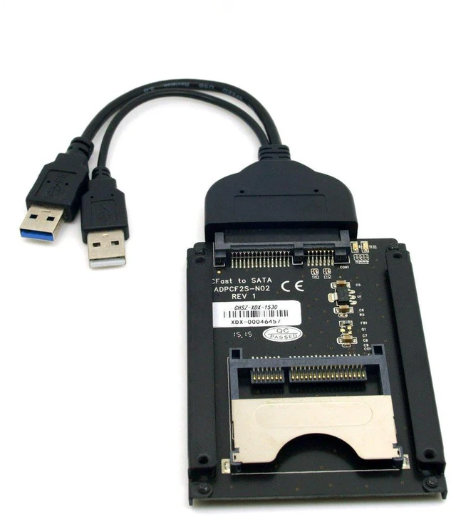 Alt view image 2 of 7 - AJMRTC SATA 22Pin to USB3.0 CFast Card Adapter, 2.5 Inch HDD SSD Enclosure, CFast Memory Card Reader, USB 3.0 Storage Case for 2.5" Hard Drive and CFast Card for PC Laptop Data Transfer