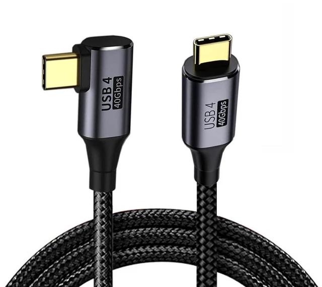 Alt view image 3 of 7 - AJMRTC 50cm Angled USB4 Cable, 40Gbps Data,100W PD Charging,8K@60Hz &5K@60Hz Video Output,USB4.0 Cord Compatible with Thunderbolt 3/4 for Laptop Docking,External SSD and Monitor Connection