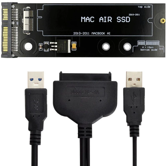 Main image of AJMRTC USB 3.0 to 12+6Pin SSD HDD SATA 22Pin Hard Disk Enclosure, External Drive Cartridge for Air Pro 2010 2011 A1369 A1370 MacBook Air SSD