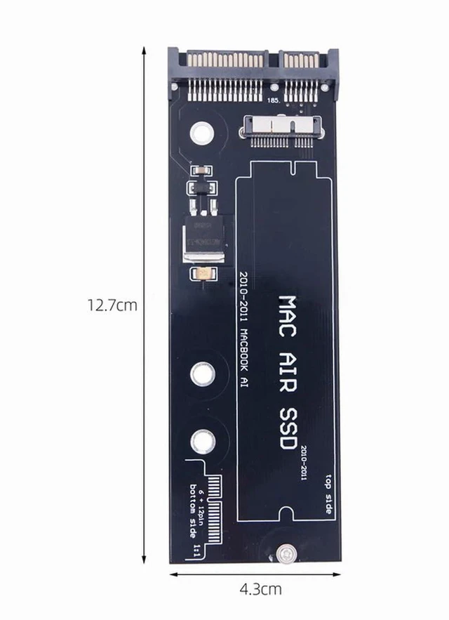 Alt view image 5 of 7 - AJMRTC USB 3.0 to 12+6Pin SSD HDD SATA 22Pin Hard Disk Enclosure, External Drive Cartridge for Air Pro 2010 2011 A1369 A1370 MacBook Air SSD