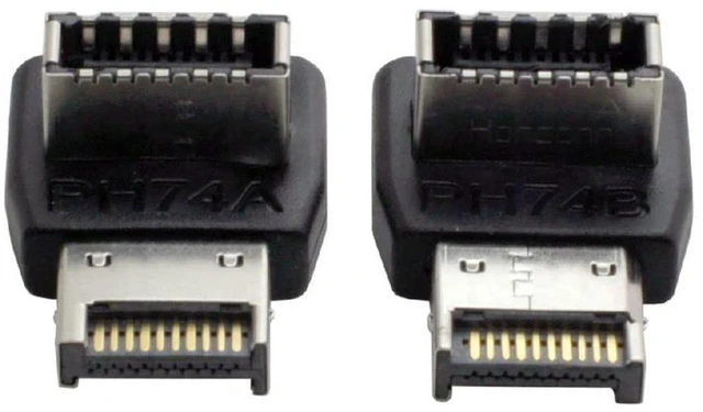 Main image of AJMRTC 2Pcs Overmold USB 3.1 Front Panel Header Male to Female Type-E Motherboard Extension Cable, Type-E Data Adapter for PC Case Front Panel Motherboard Connection