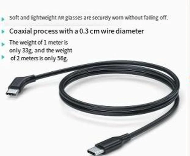Alt view image 2 of 4 - AJMRTC USB-C Cable 3.3FT (1M), AR VR Glasses Link Cable, Type-C Video Output & PD Charging Cord, High Speed Data Transfer, Compatible with Meta Quest, Pico AR VR Headset, Laptop, Smartphone, All USB-C