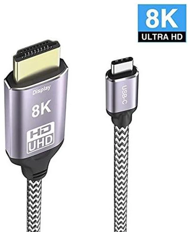 Alt view image 6 of 7 - AJMRTC USB4 Type-C Source to HDMI 2.0 Male Cable 1.8m(6FT), 8K UHD & 4K High Resolution Video Cord, DP Alt Mode Type-C to HDMI Adapter Cable for Monitor, HDTV, Projector, Laptop & USB-C Devices
