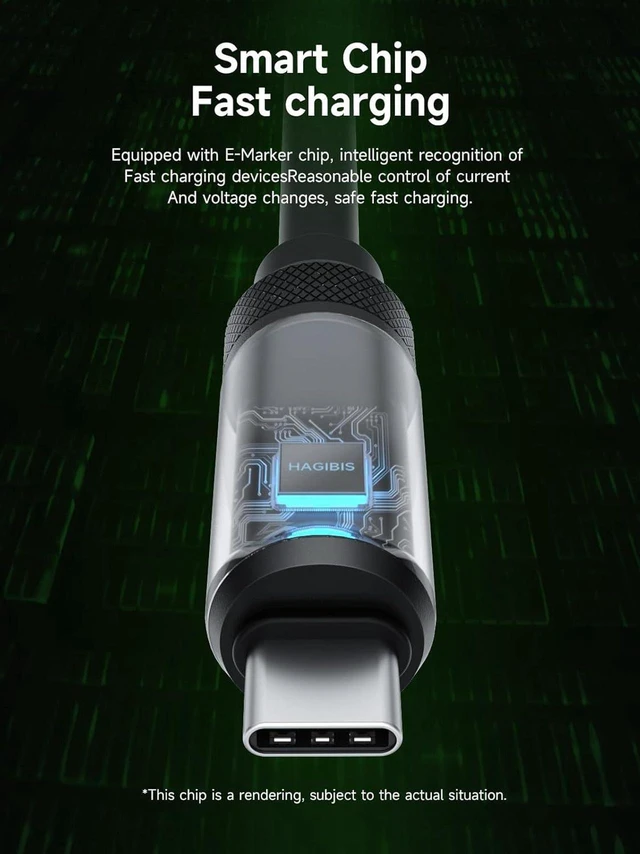Alt view image 2 of 7 - AJMRTC USB4 Type-C Cable with LED Power Display, 240W PD Fast Charging, 40Gbps Data Transfer & 8K@60Hz Video Cord, Compatible with Thunderbolt 4/3, iPhone 17 16 15 Pro Max, iPad, MacBook Pro & Air