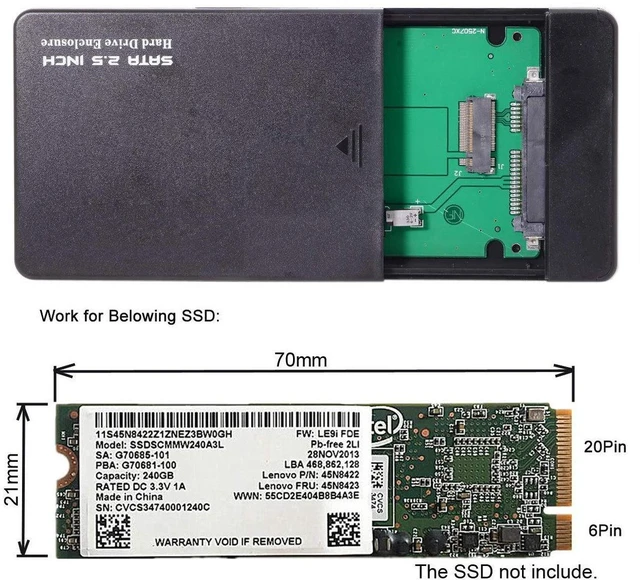 Alt view image 7 of 7 - AJMRTC USB-C Type-C to 20+6Pin ThinkPad X1 Carbon SATA SSD Enclosure, External Portable Hard Disk Case Adapter for ThinkPad X1 Carbon 20+6Pin SATA SSD, USB-C Storage Dock for Data Backup & Disk Readin
