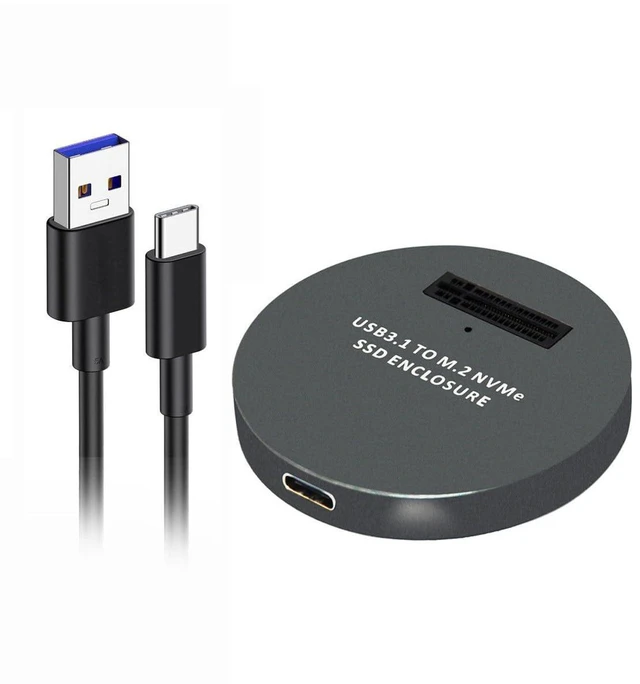 Alt view image 2 of 7 - AJMRTC Black Vertical USB3.1 Type-C to M.2 NGFF NVMe M-Key SSD External PCBA Adapter Converter, USB-C to NVMe M.Key Reader Dock for 2280 M.2 SSD, Portable Storage Docking for Laptop, PC Data Backup