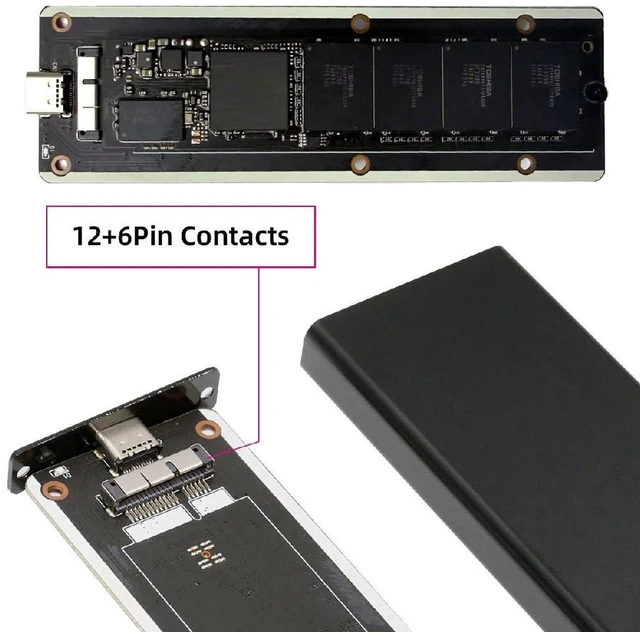 Alt view image 3 of 7 - AJMRTC 6+12Pin Mac SSD to USB3.0 Type-C 5Gbps External Enclosure Adapter, Portable Hard Disk Case for 2010 2011 MacBook Air Pro A1369 A1370 SSD, USB-C Storage Dock for Data Backup & Disk Recovery