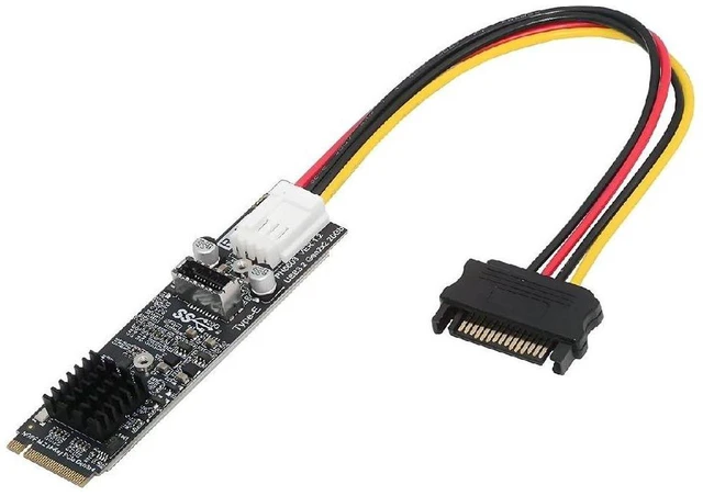 Main image of AJMRTC 20Gbps USB 3.1 Front Panel Type-E to M-Key NVMe NGFF Adapter Card, ASM3242 Chipset, USB3.1 Type-E Socket to M.2 M-Key PCIe Express Converter for Desktop Motherboard