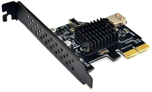 Alt view image 5 of 6 - AJMRTC PCIe Express Adapter Card, PCI-E to USB 3.1 Front Panel Socket & USB 2.0 Port Converter, PCI Express Expansion Card Adds Internal USB3.1 Type-E and USB2.0 Header for Desktop Motherboard